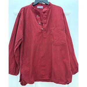 Hemp/Cotton Nepalese Men’s Long Sleeve Shirt Shopoholic Fashion  XXL EUC